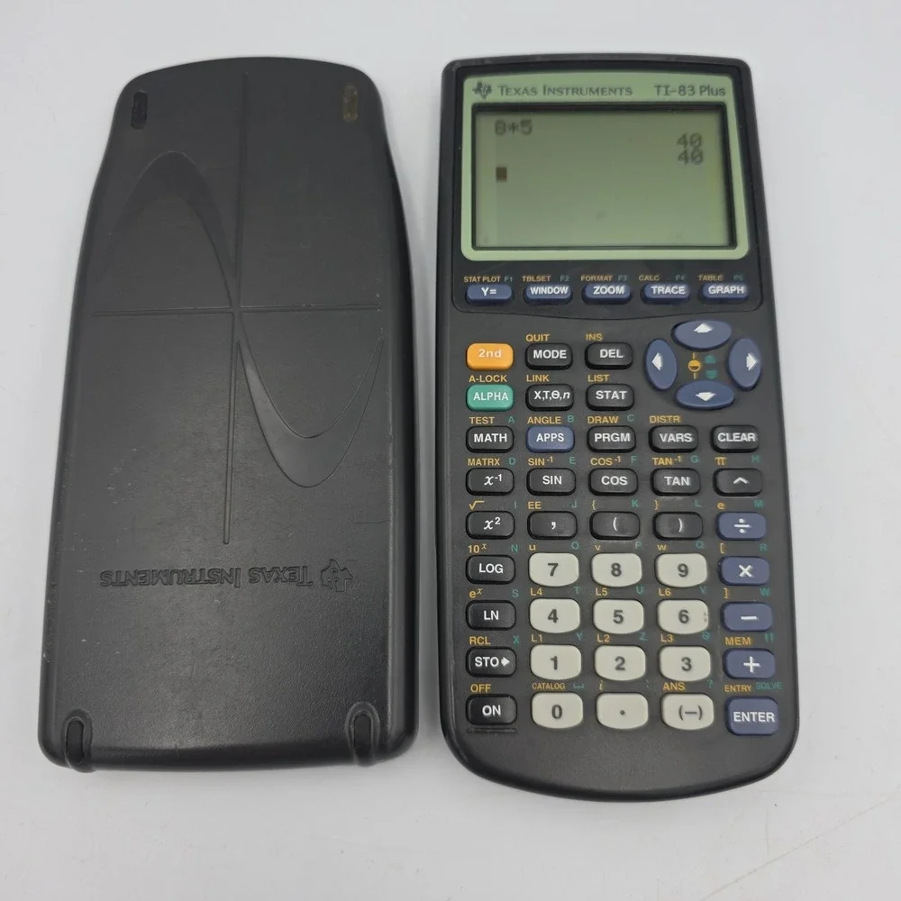 Texas Instruments TI-83 Plus Graphing Calculator with Cover - Tested and Works